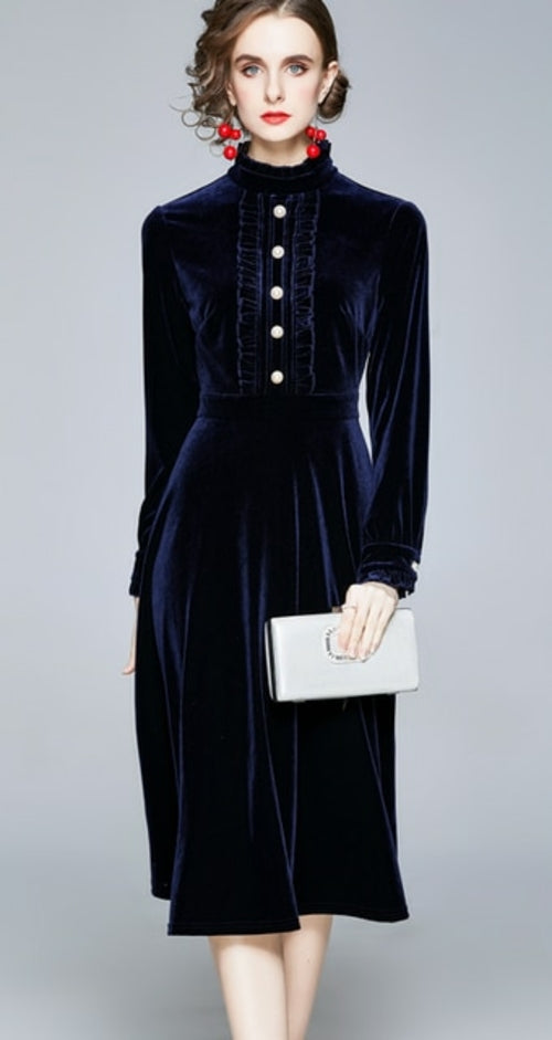 ZUOMAN Women Autumn & Winter Elegant Velvet Dress Festa High Quality