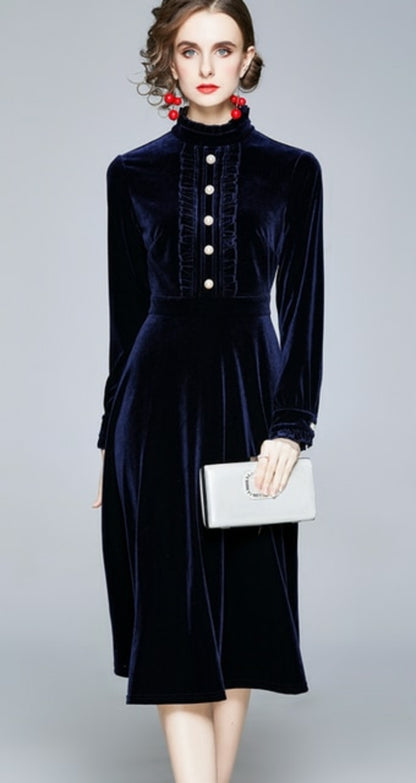 ZUOMAN Women Autumn & Winter Elegant Velvet Dress Festa High Quality