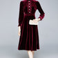 ZUOMAN Women Autumn & Winter Elegant Velvet Dress Festa High Quality