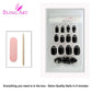 False Nails by Bling Art Black Silver Glossy Oval Medium Fake 24