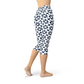 Womens Geometric Blue Tile Capri Leggings