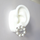 14 Karats Gold Plated Vintage Geometric Stud Earrings, Pearls Earrings
