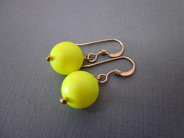 Neon Bead Dangle Earrings
