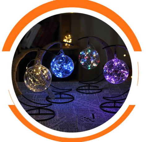 LED creative hand rope rattan ball copper wire lamp lamp room bedroom