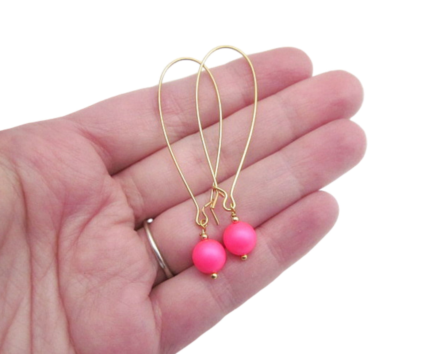 Neon Bead Dangle Earrings