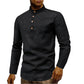 Mens Stand Collar Linen Shirt