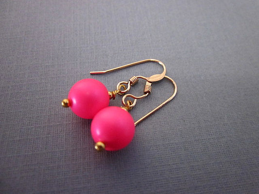 Neon Bead Dangle Earrings