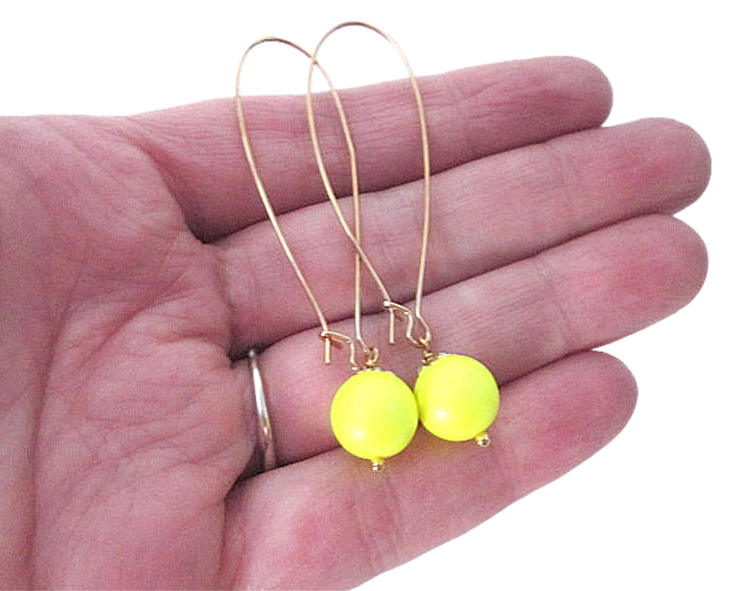 Neon Bead Dangle Earrings