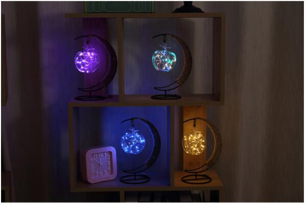 LED creative hand rope rattan ball copper wire lamp lamp room bedroom