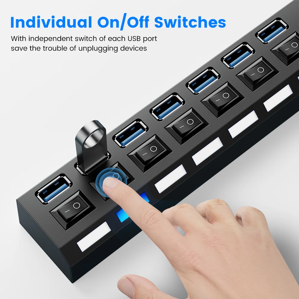 Hub USB Hub 3.0 Multi USB Splitter 4/7 Port Multiple Expander