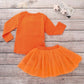 Halloween Set Two-piece Summer Girl Set Orange Round Neck Halloween