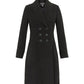 De La Creme - Womens Slim Fit Double Breasted Roll Collared Coat