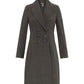 De La Creme - Womens Slim Fit Double Breasted Roll Collared Coat