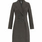 De La Creme - Womens Slim Fit Double Breasted Roll Collared Coat