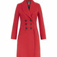 De La Creme - Womens Slim Fit Double Breasted Roll Collared Coat