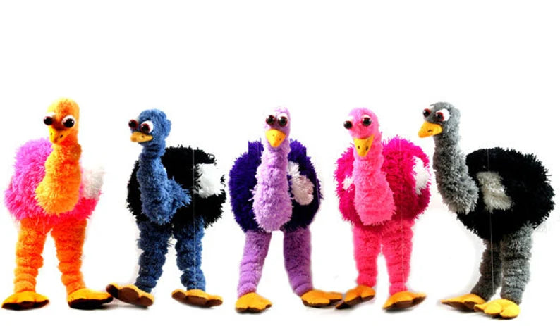 12” Ostriches puppet marionette