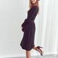 Midi dress with pleated hem black 87642