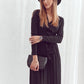 Midi dress with pleated hem black 87642
