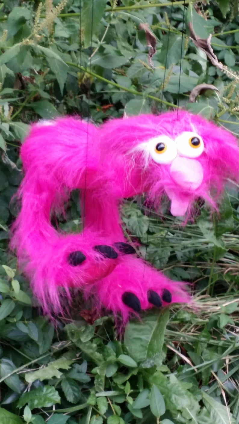 Plush funky walking dog puppet marionette