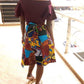 African Vintage kitenge wrap mini skirt