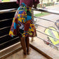 African Vintage kitenge wrap mini skirt