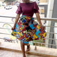 African Vintage kitenge wrap mini skirt