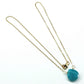 14kt Gold Filled Aqua Jade Wire Wrap Delicate Gemstone Drop Necklace