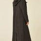 Oversized Wool Blend Hooded Long Coat (1716)