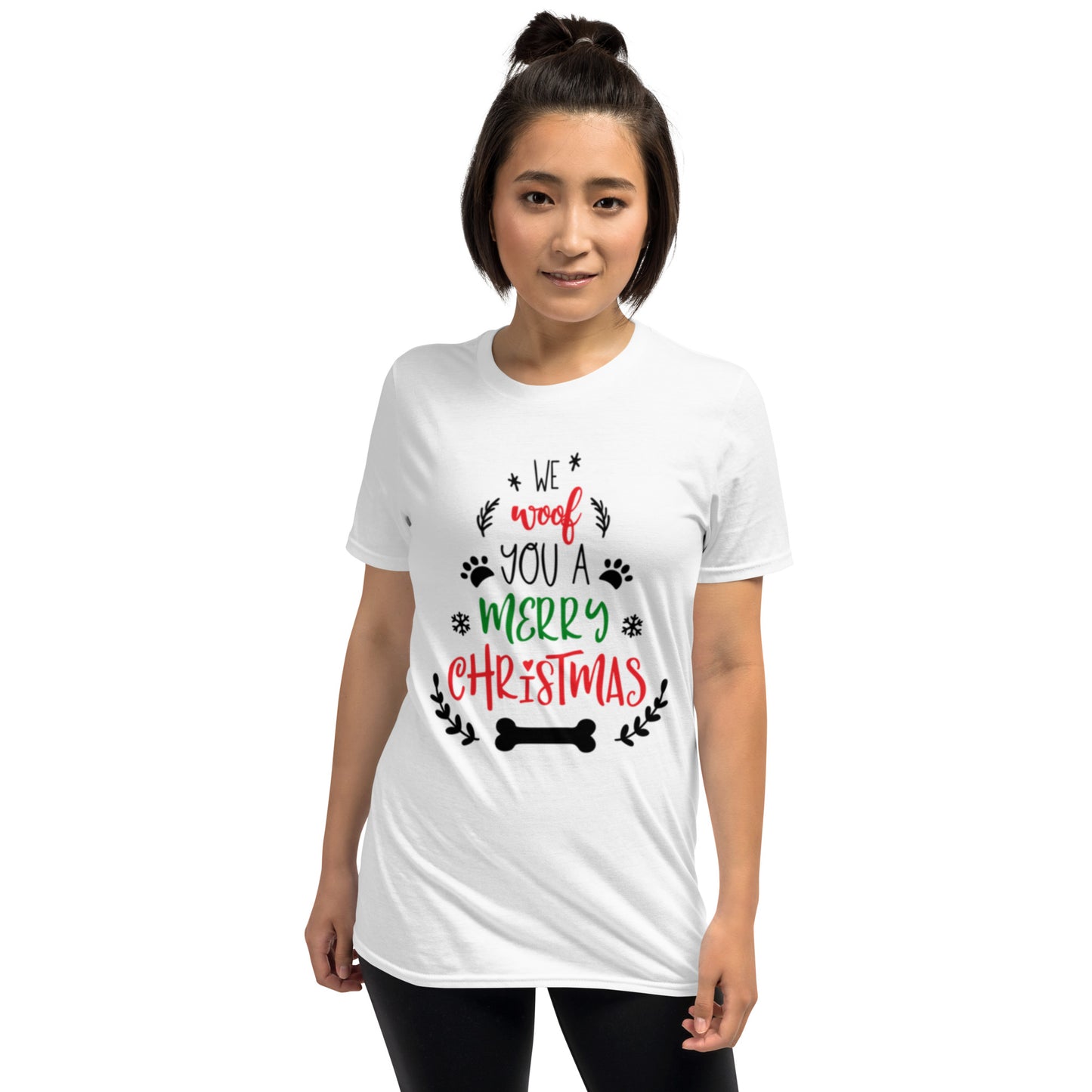 We Woof  You A Merry  Christmas: Short-Sleeve Unisex T-Shirt