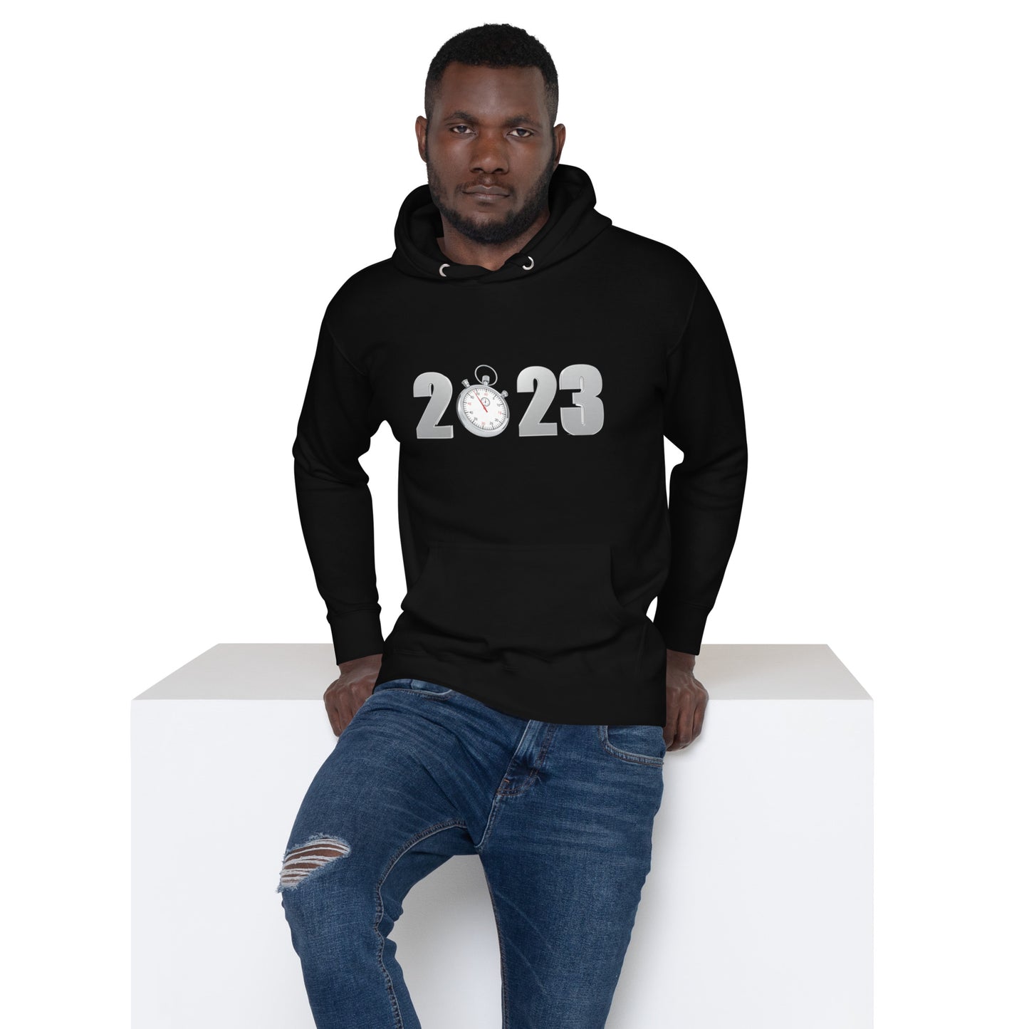 Happy New Year 2023 with Stopwatch: Unisex Hoodie