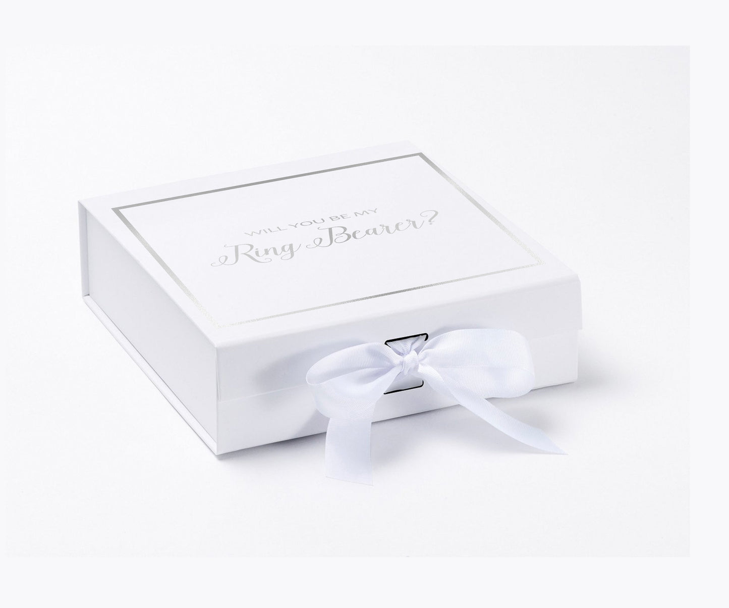 Will You Be My Ring Bearer? Proposal Box White -  Border